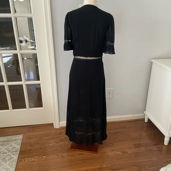 Reformation Black Woodson Dress with Lace Details - Picture 2 of 5